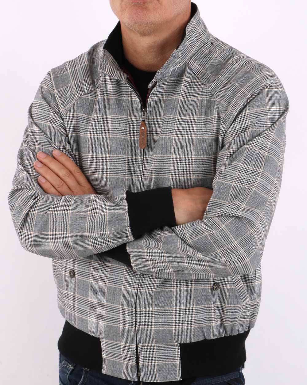 Trojan Check Harrington Jacket Black - Image 4