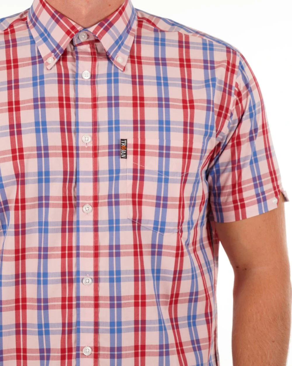 Trojan Check S/s Shirt Pink - Image 2