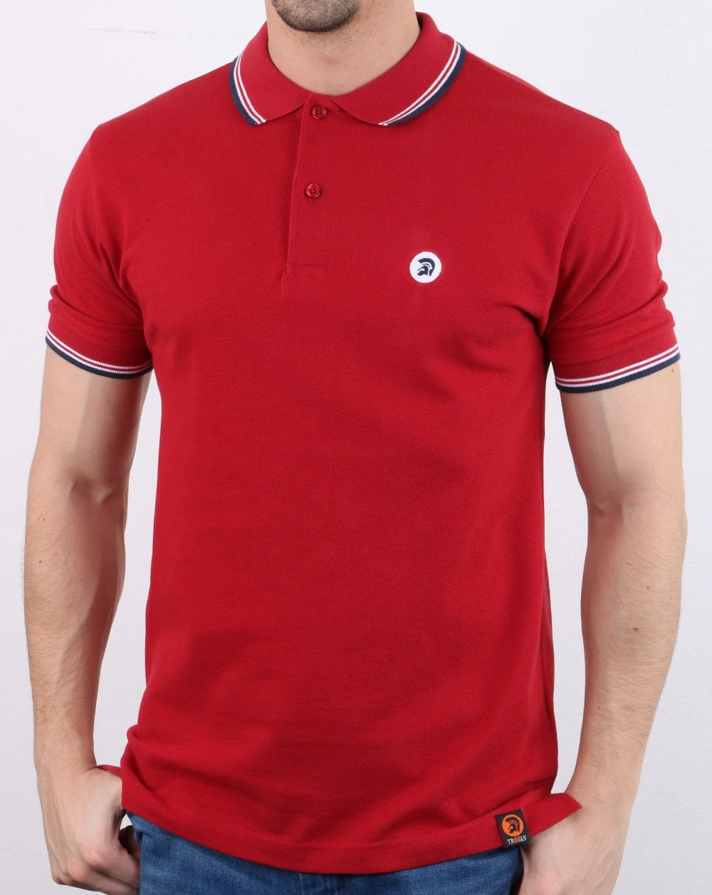 Trojan Classic Tipped Polo Shirt Red