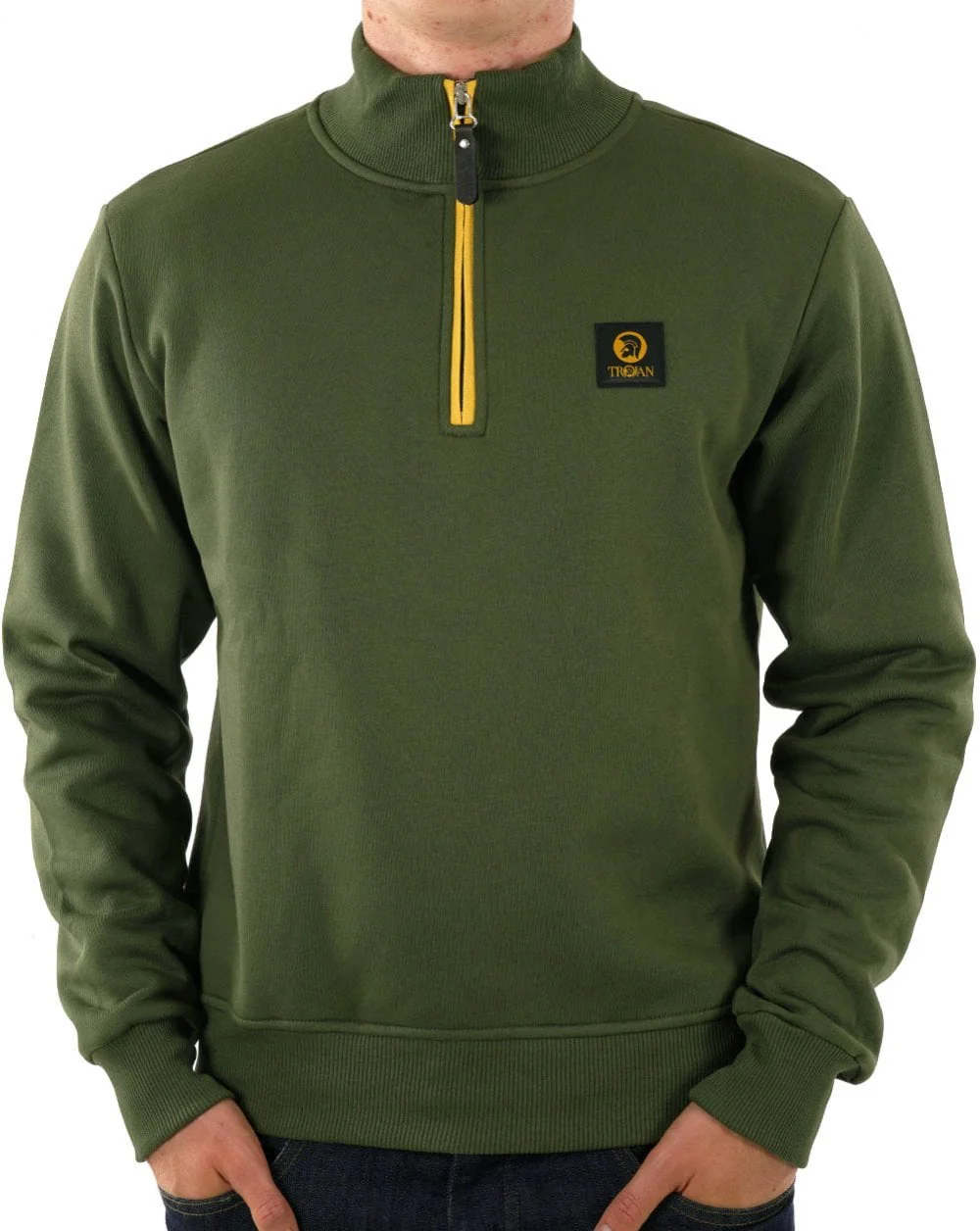 Trojan Half Zip Sweatshirt Army
