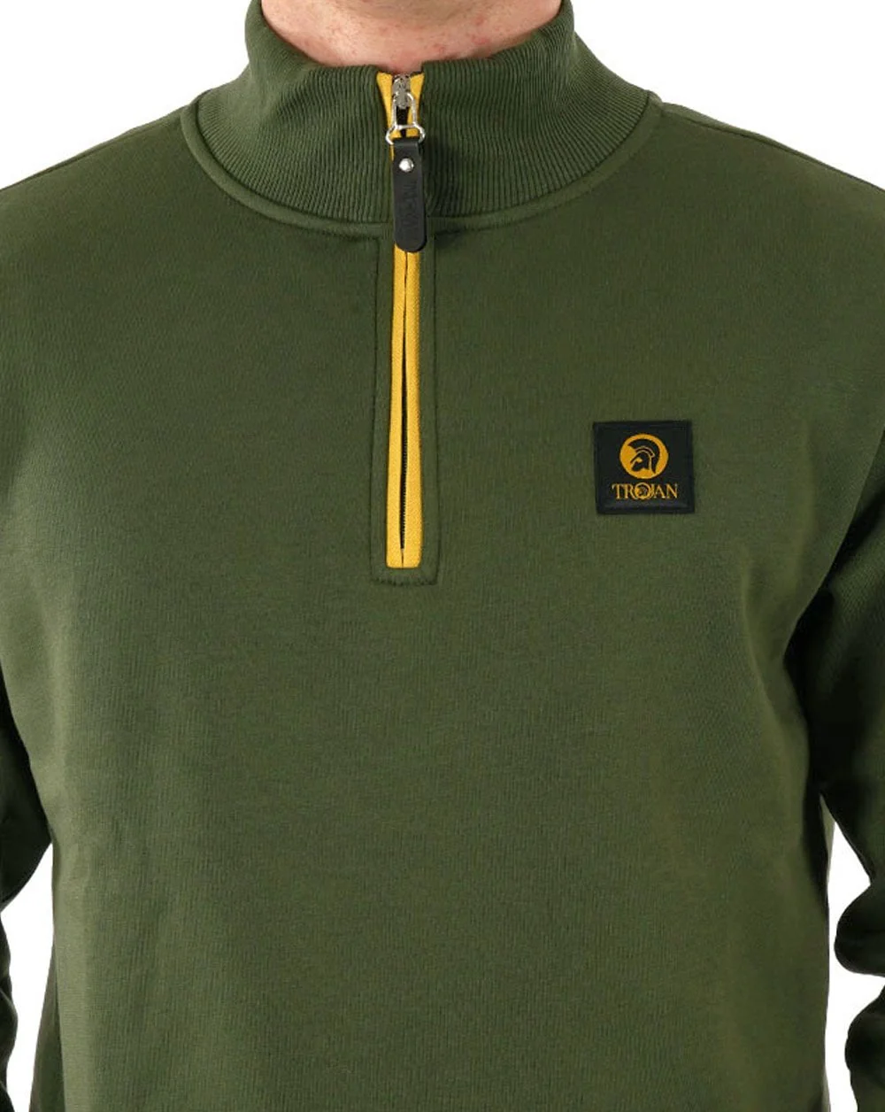 Trojan Half Zip Sweatshirt Army - Image 2
