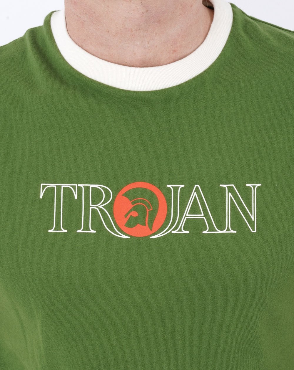 Trojan Outline Logo T-shirt Green - Image 2