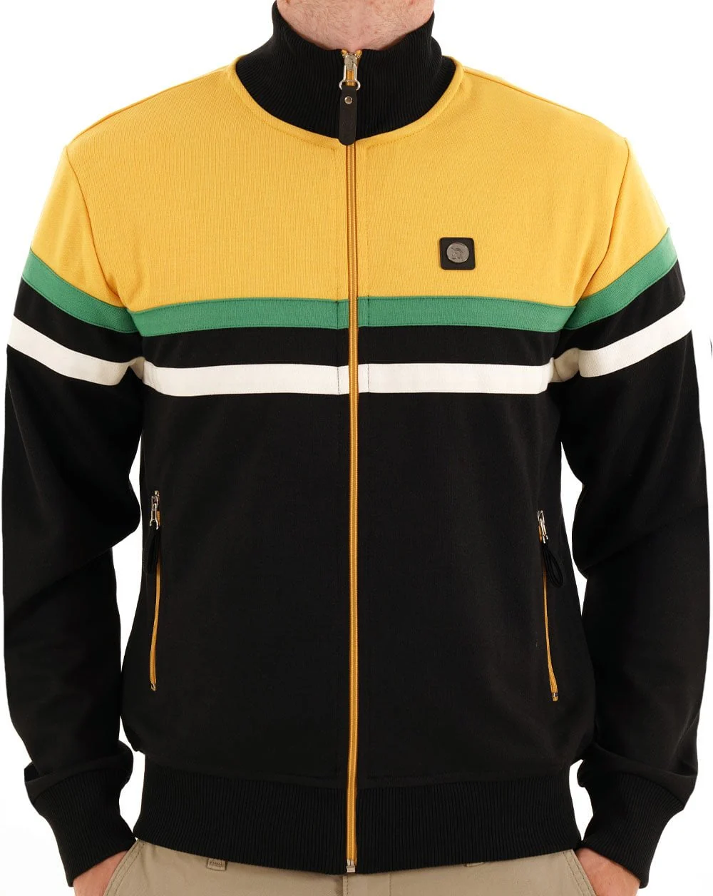 Trojan Split Stripe Track Top Black / Gold