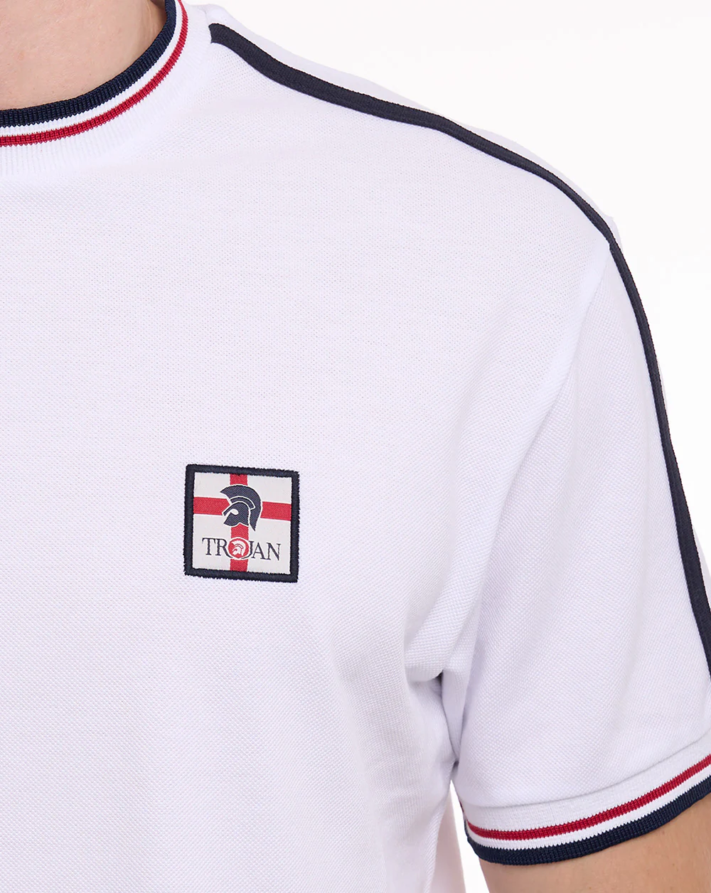 Trojan St Georges Badge Pique Tee White - Image 3