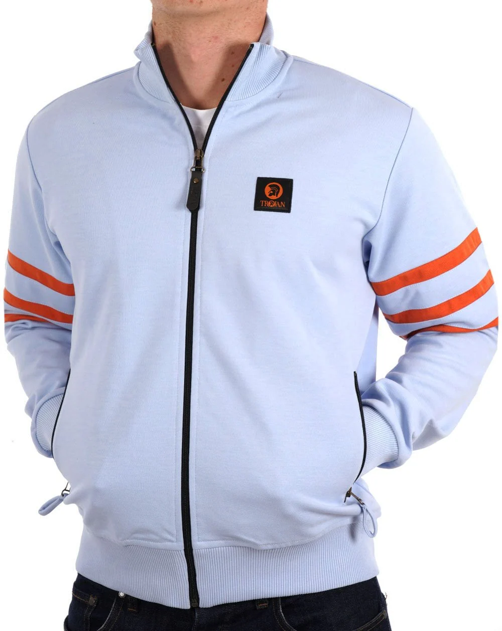Trojan Stripe Sleeve Track Top Powder Blue - Image 3