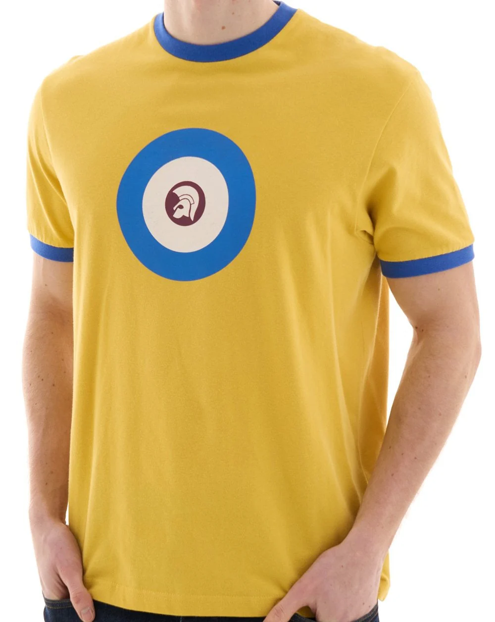Trojan Target Ringer T-shirt Mustard - Image 2