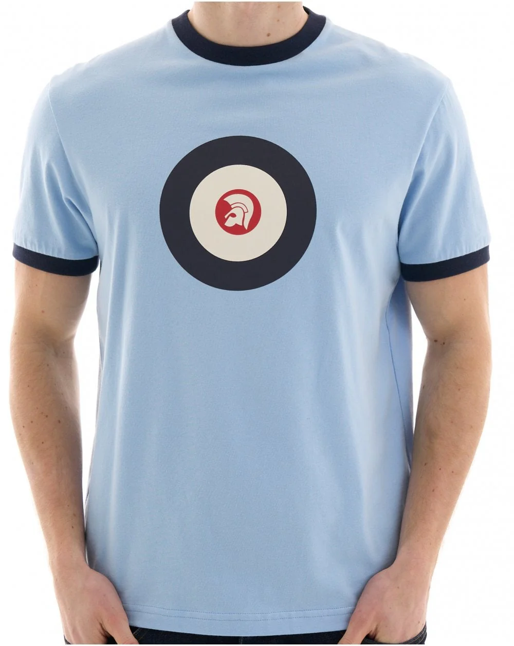 Trojan Target Ringer T-Shirt Powder Blue