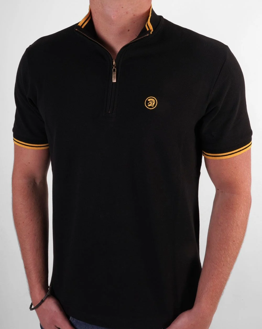 Trojan Tipped Funnel Zip Neck Black - Image 3