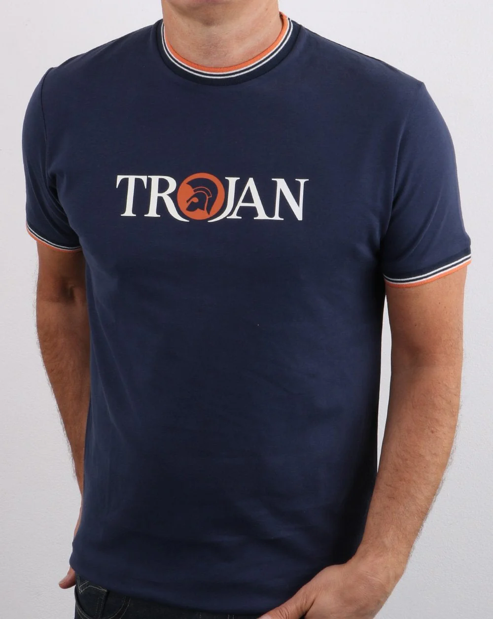 Trojan Tipped Signature T-shirt Navy - Image 3