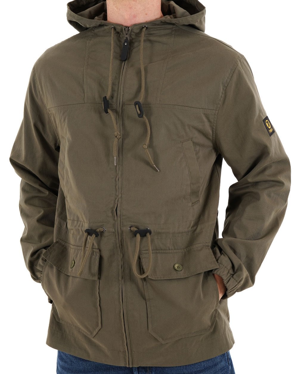 Trojan Twill Badged Parka Army - Image 3