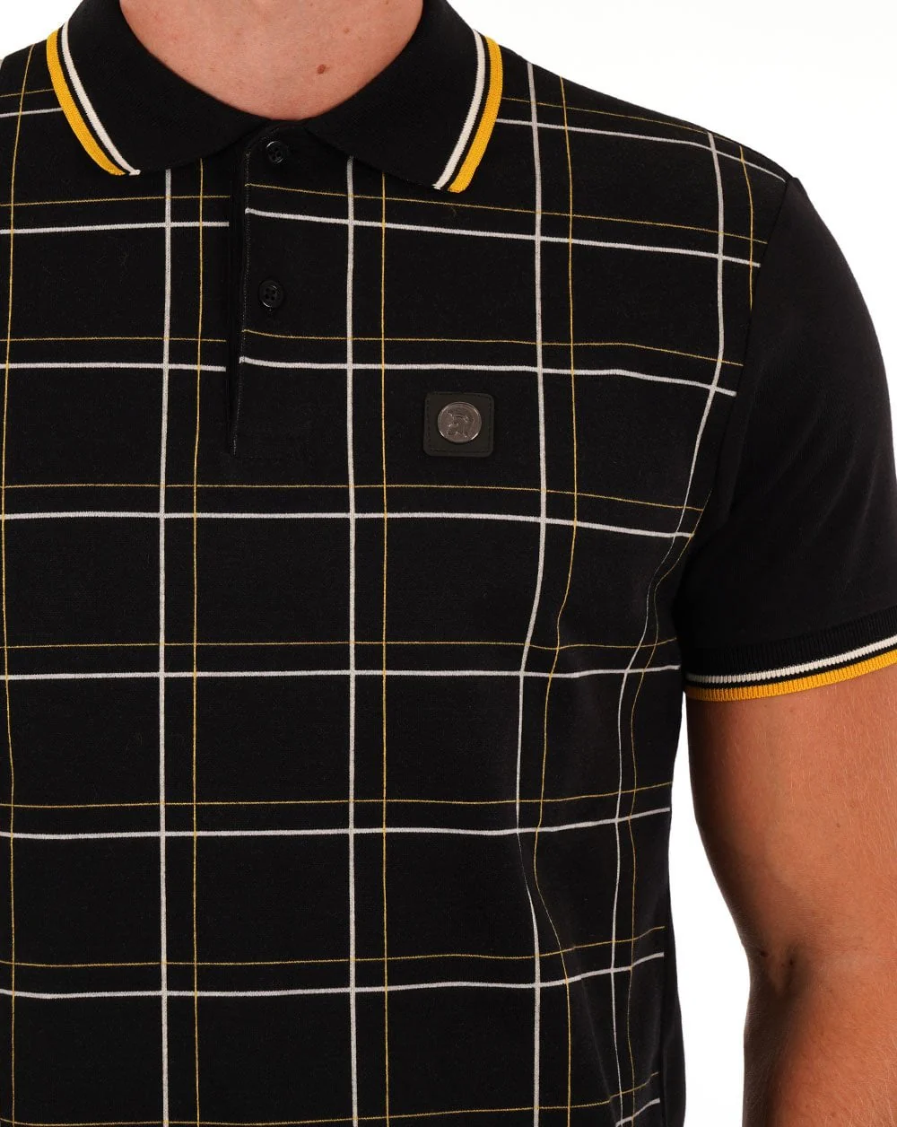 Trojan Windowpane Polo Black - Image 2