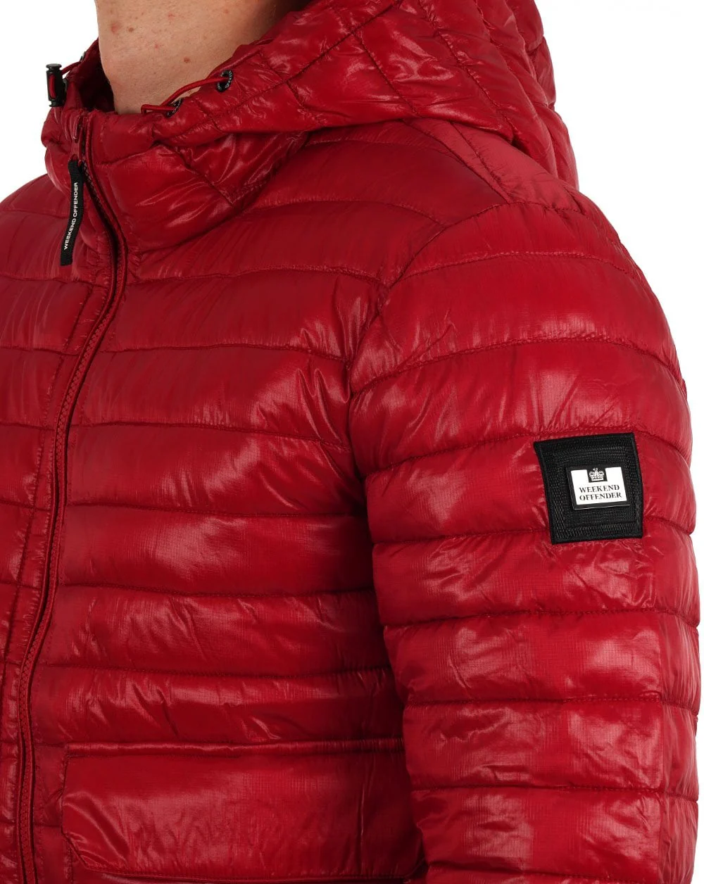 Weekend Offender Browne Quilted Jacket Scarlet - Image 2