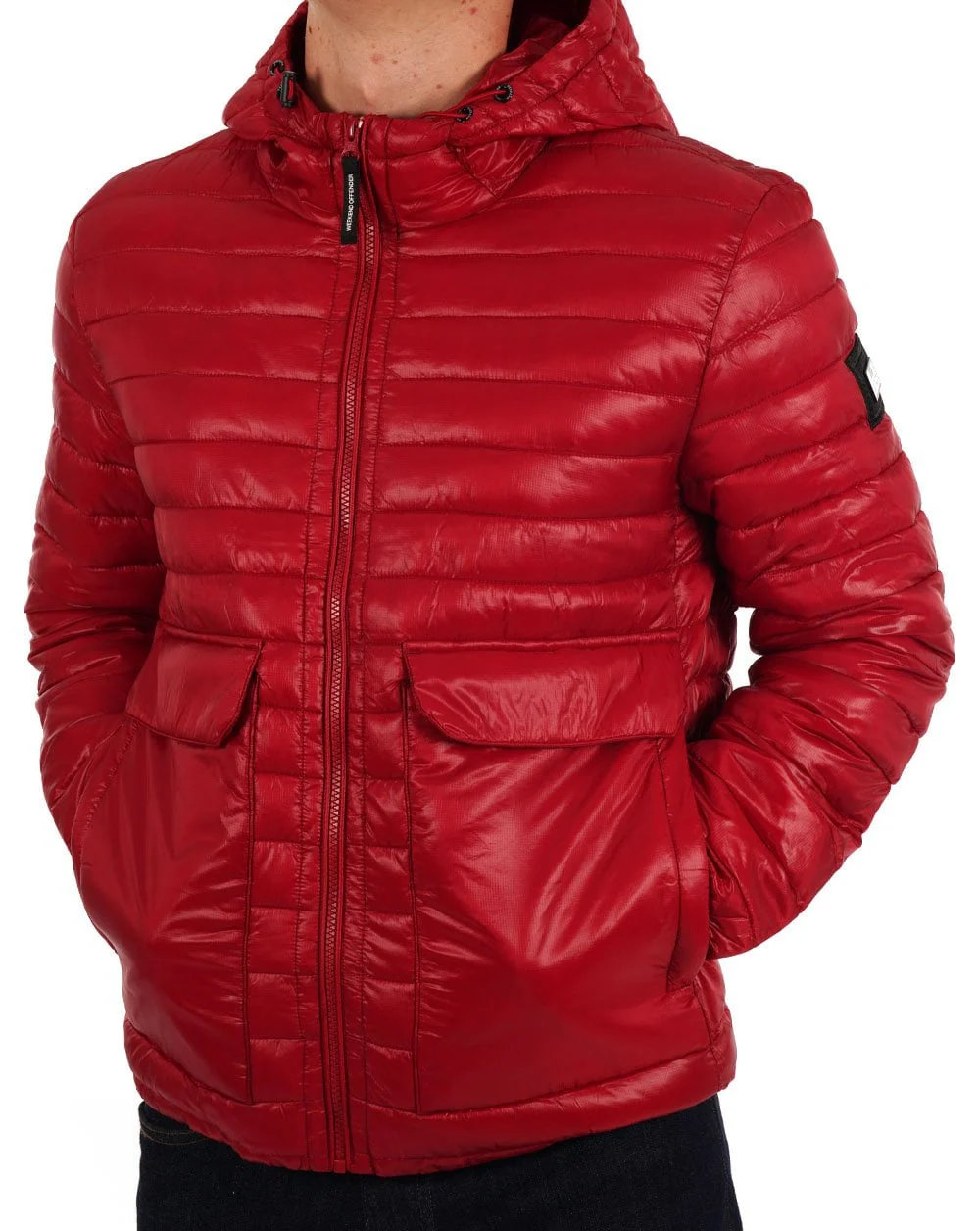 Weekend Offender Browne Quilted Jacket Scarlet - Image 4