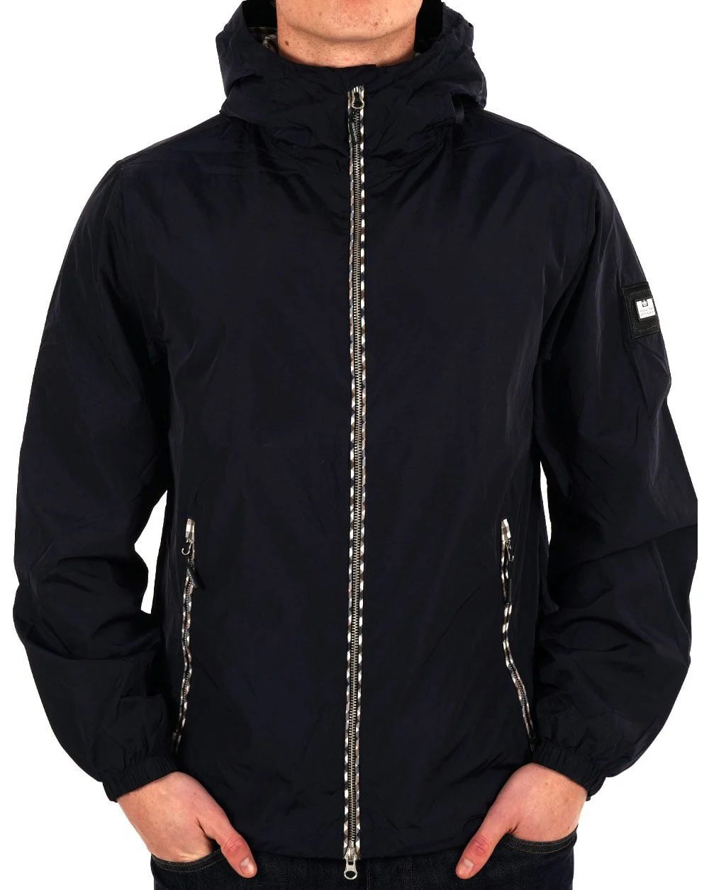 Weekend Offender Campania Check Windbreaker Navy