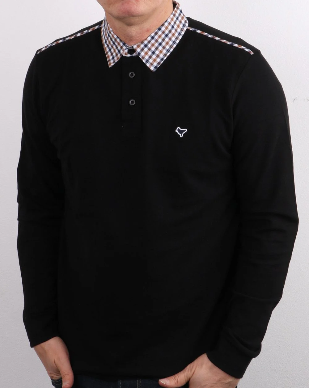 Weekend Offender Check Collar Polo Black