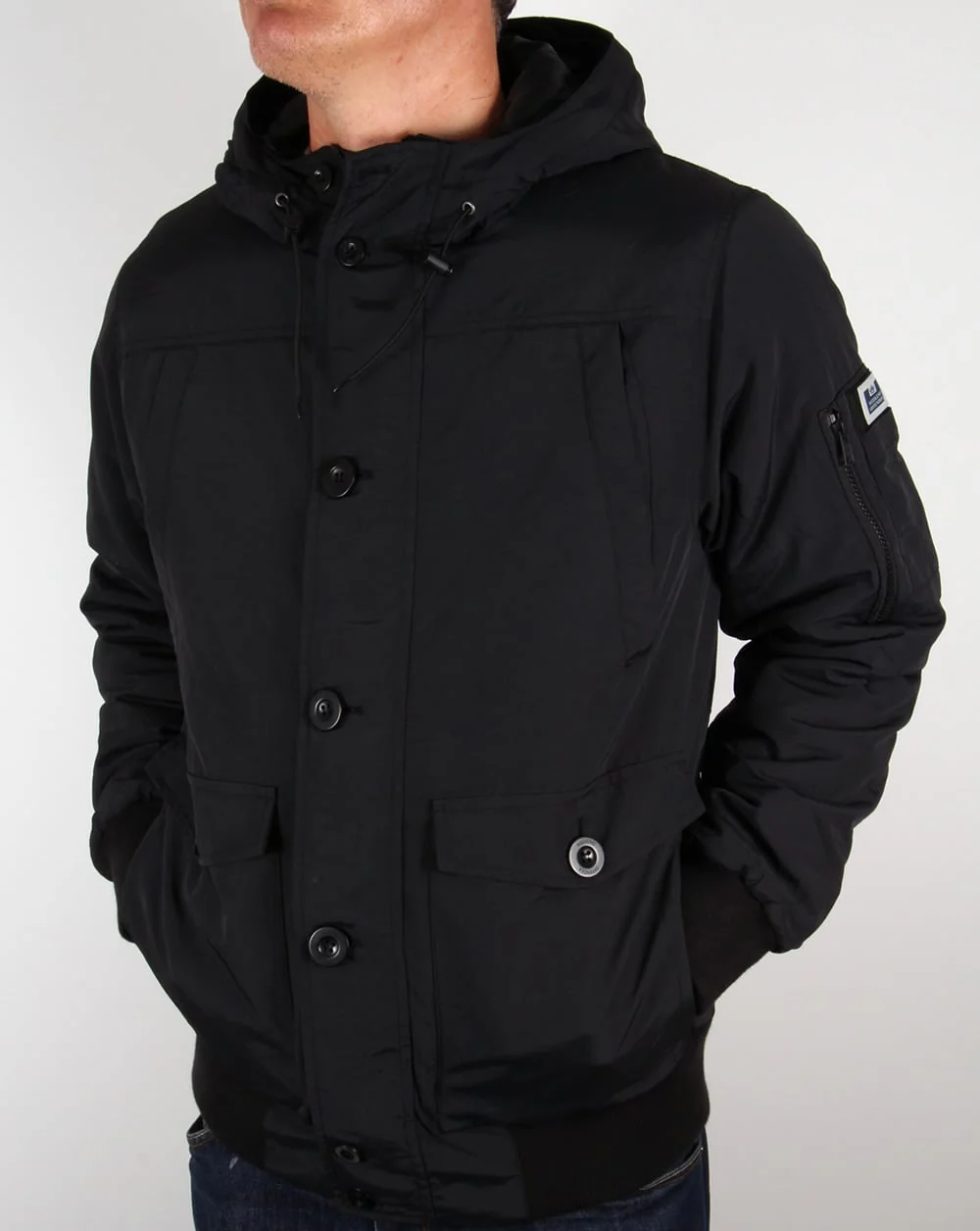Weekend Offender Fur Bomber Jacket Black - Image 4