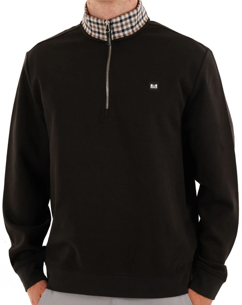 Weekend Offender Henson 1/4 Zip Sweatshirt Black - Image 3