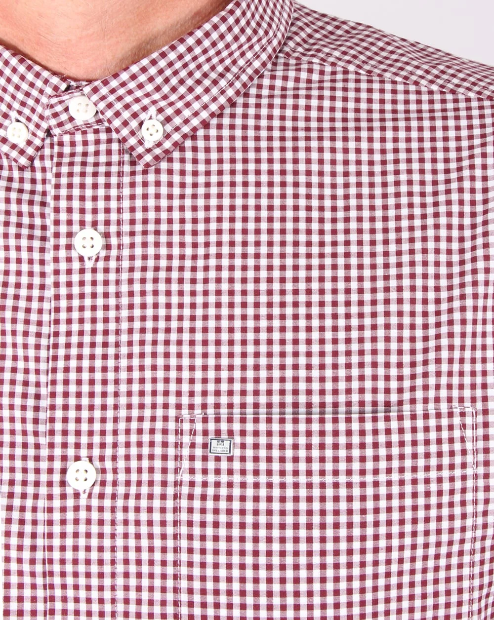 Weekend Offender Hetton Gingham Shirt Malbec/white - Image 2