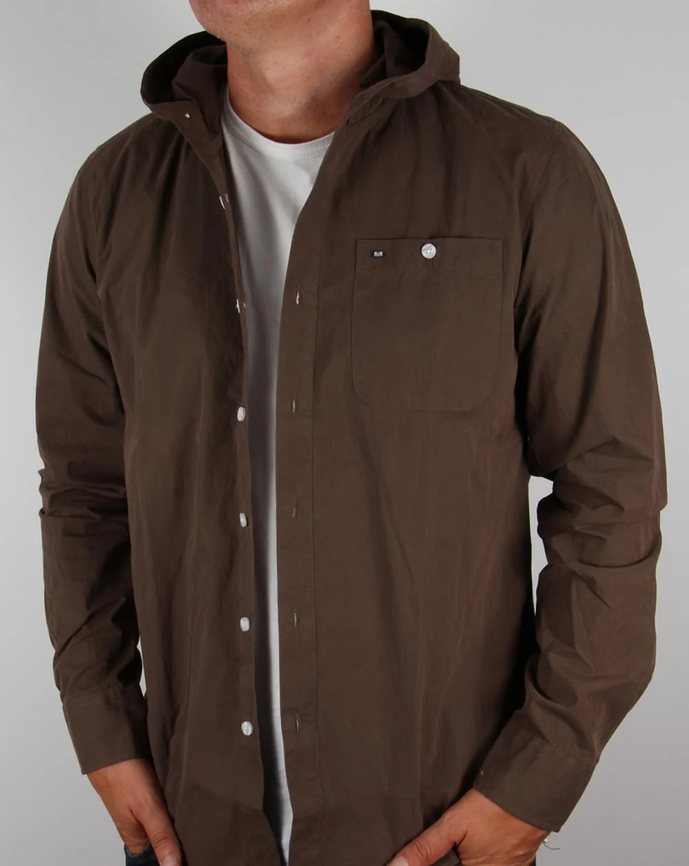 Weekend Offender Hooded Shirt Deep Olive - Image 4