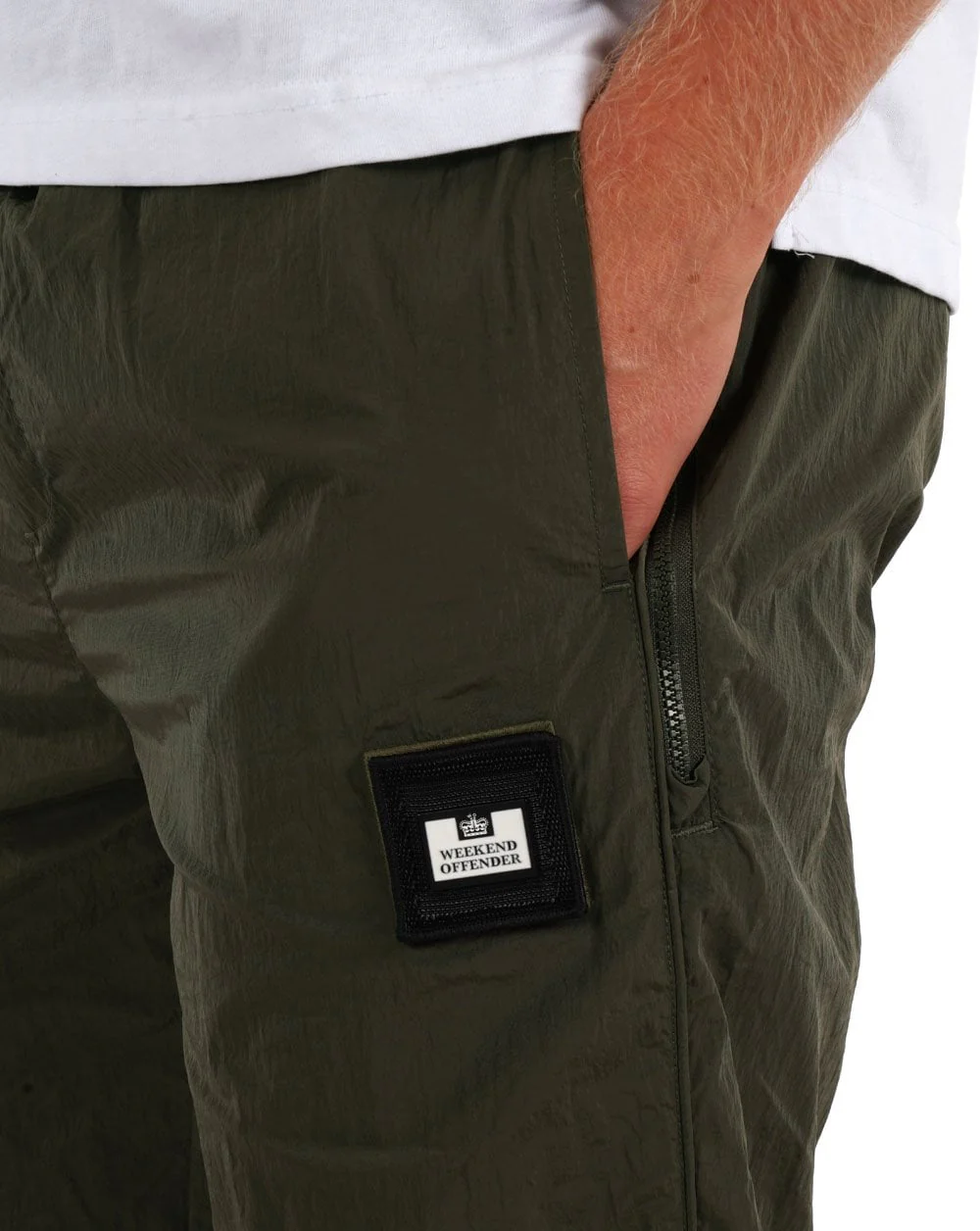 Weekend Offender Keller Parachute Pants Khaki Green - Image 2