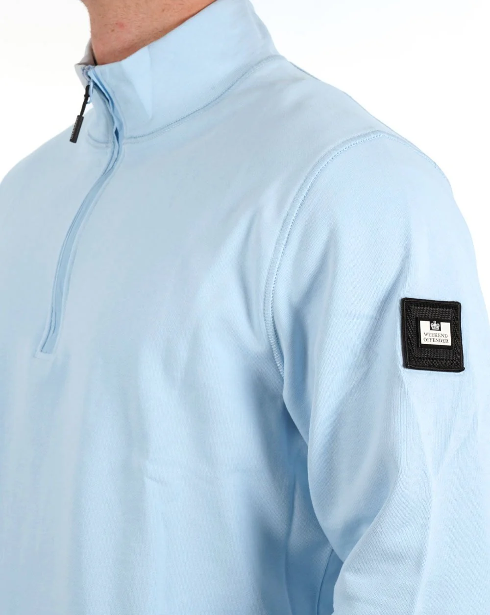 Weekend Offender Kraviz 1/2 Zip Sweat Sky Blue