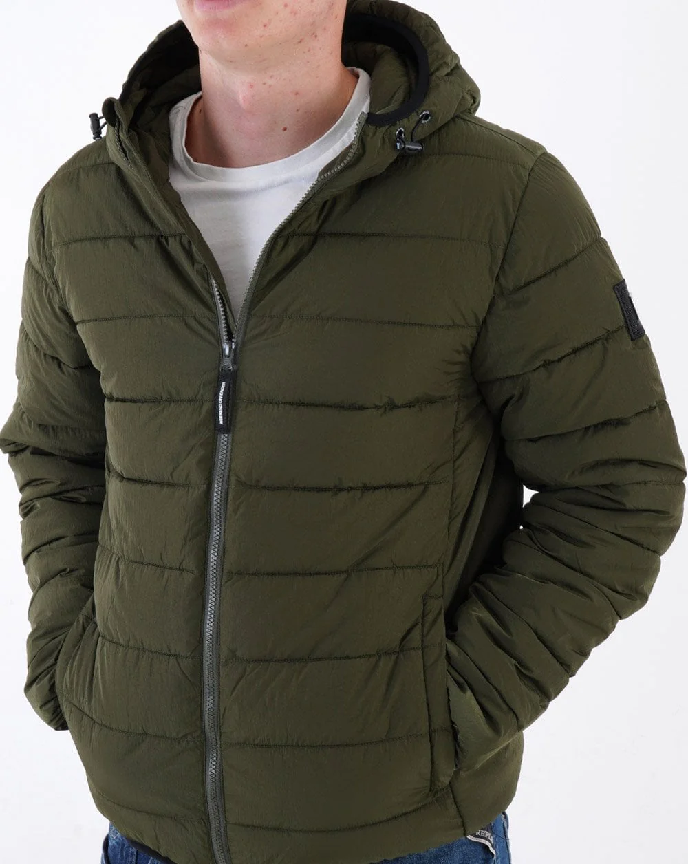 Weekend Offender La Guardia Padded Jacket Dark Green - Image 2