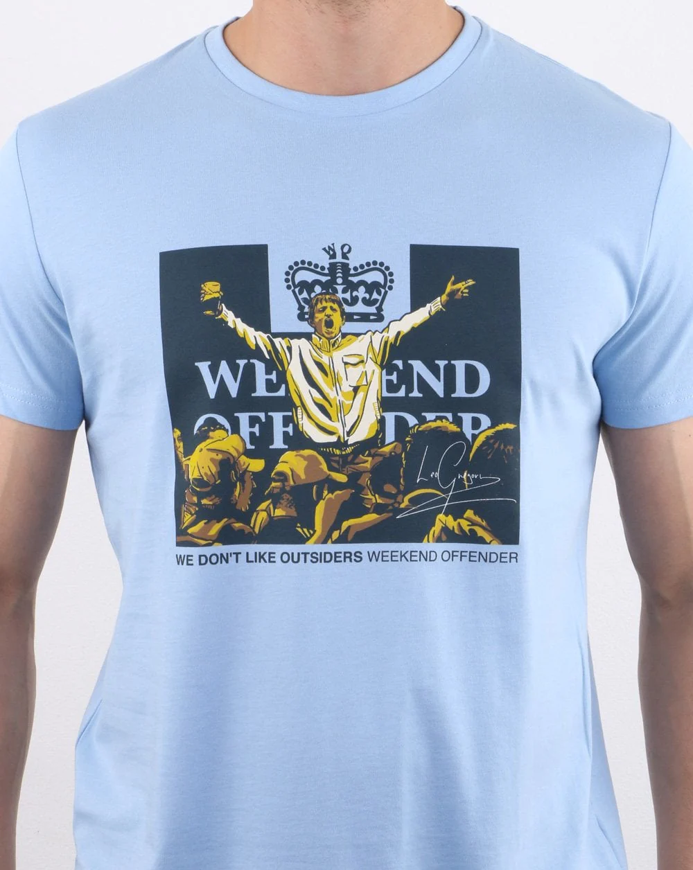 Weekend Offender Leo Gregory T Shirt Sky Blue - Image 3