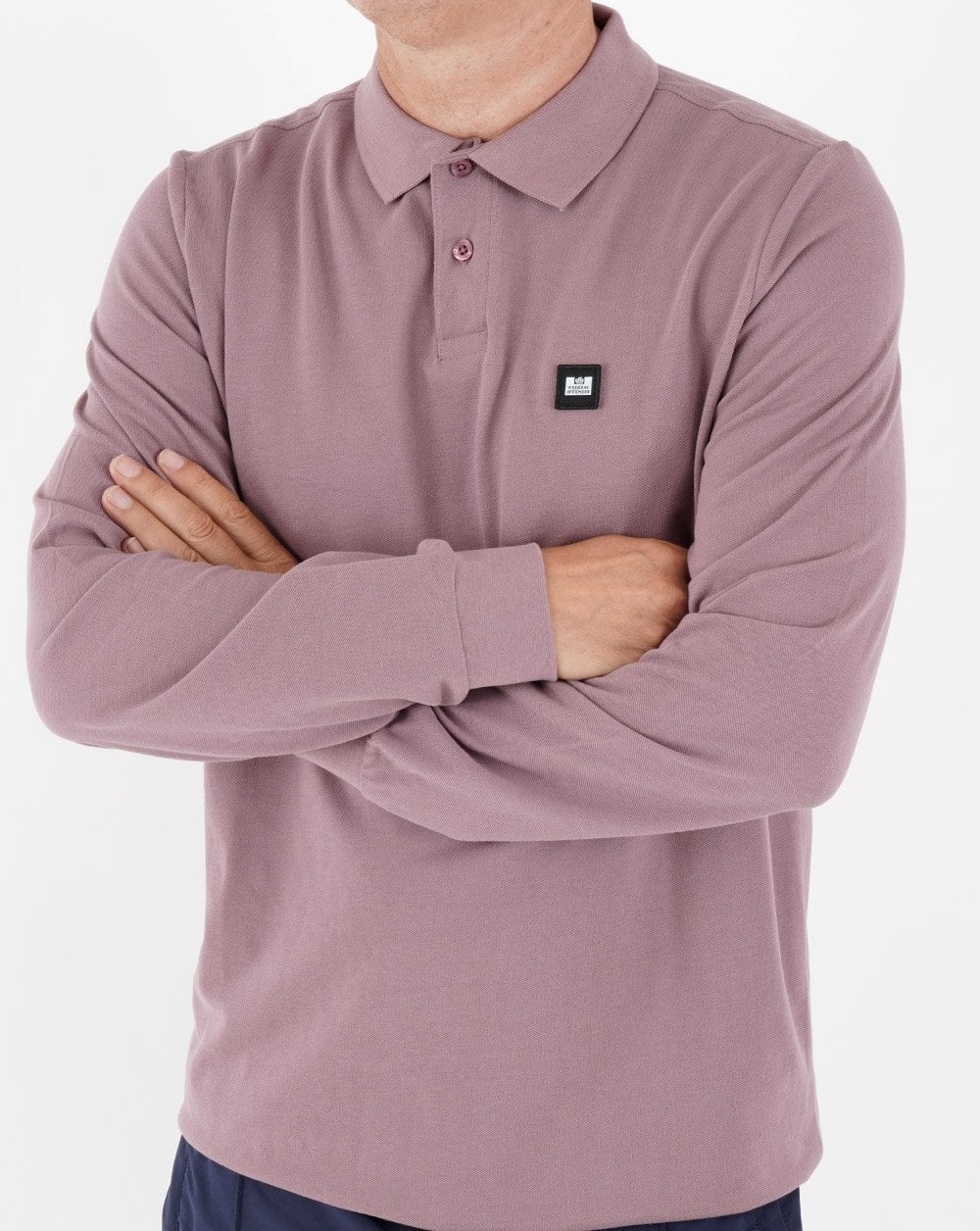 Weekend Offender Leon LS Polo Shirt Dusky Mauve - Image 2