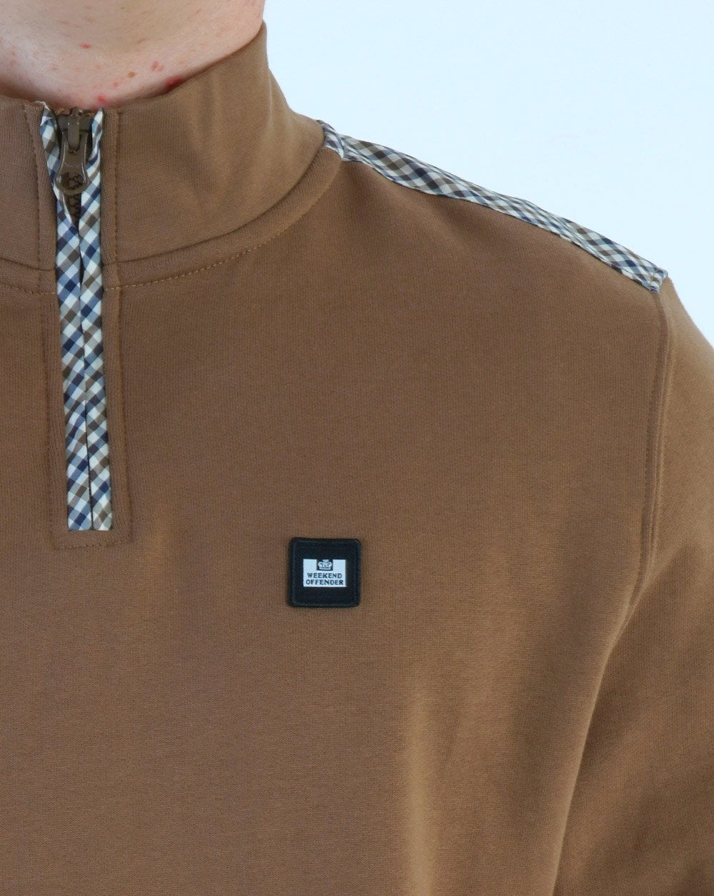 Weekend Offender Miyako 1/4 Zip Sweater Caramel - Image 3