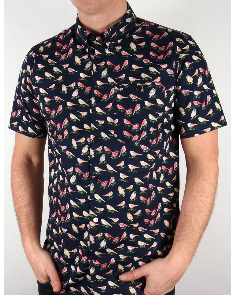 Weekend Offender Nash Printed Shirt Navy