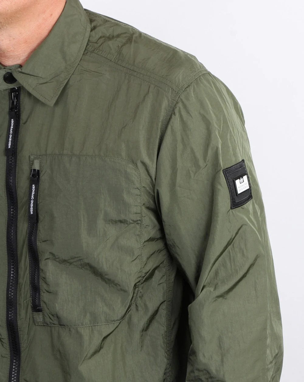 Weekend Offender Nicky Eyes Overshirt Green Clay - Image 5