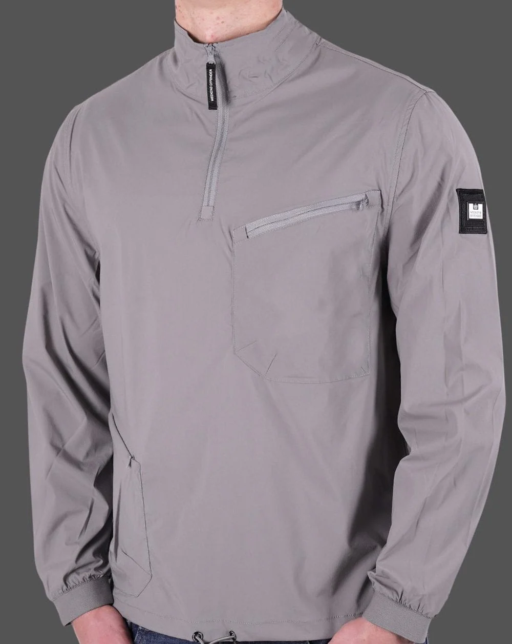 Weekend Offender Nunez 1/4 Zip Top Smoke Grey - Image 2