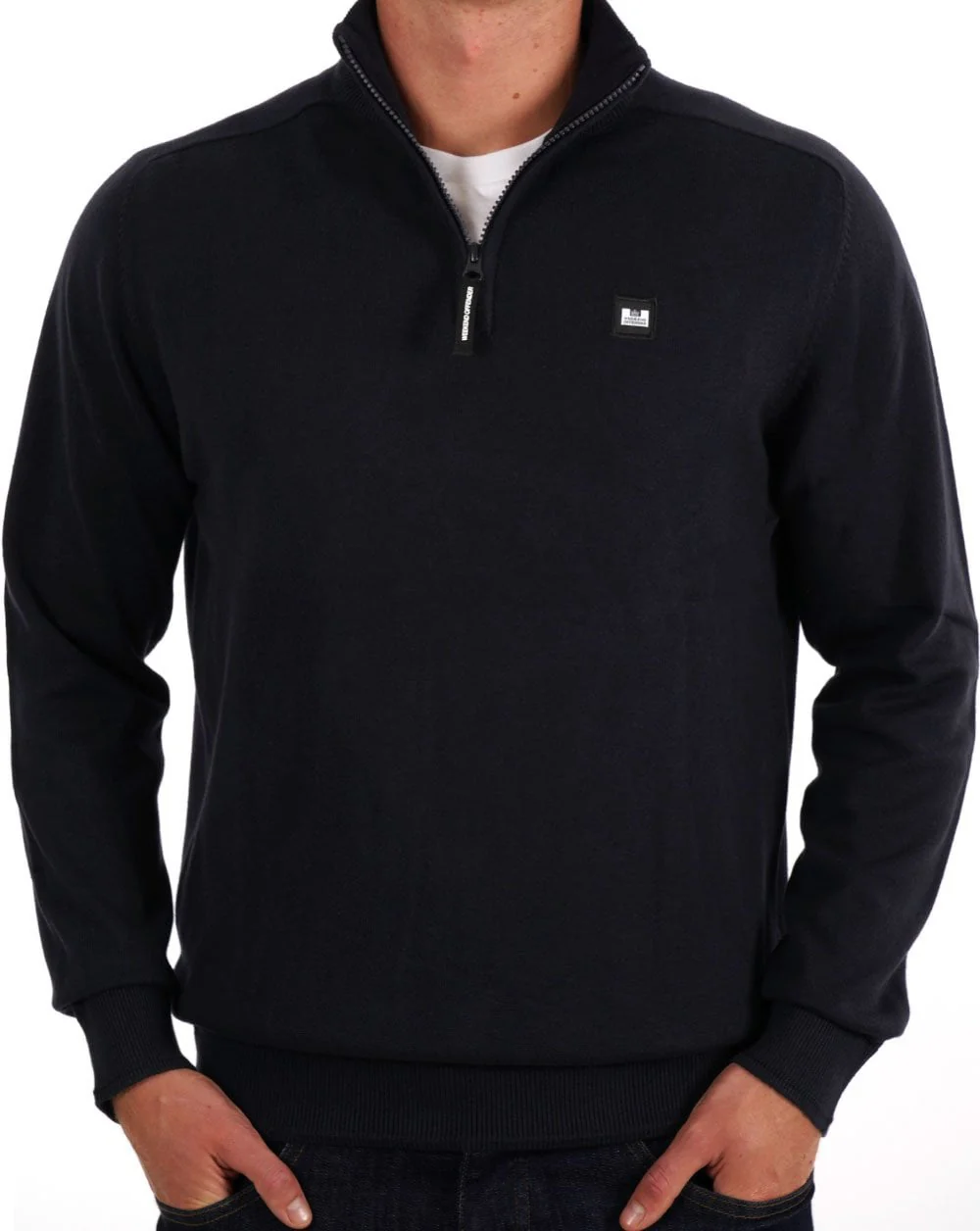 Weekend Offender Pierre 1/4 Zip Knit Navy - Image 3