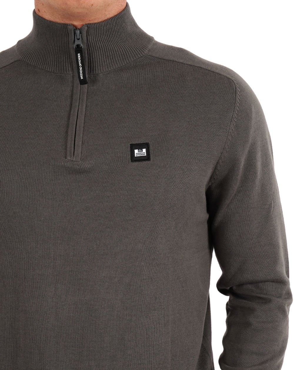 Weekend Offender Pierre 1/4 Zip Knit Zinc - Image 2