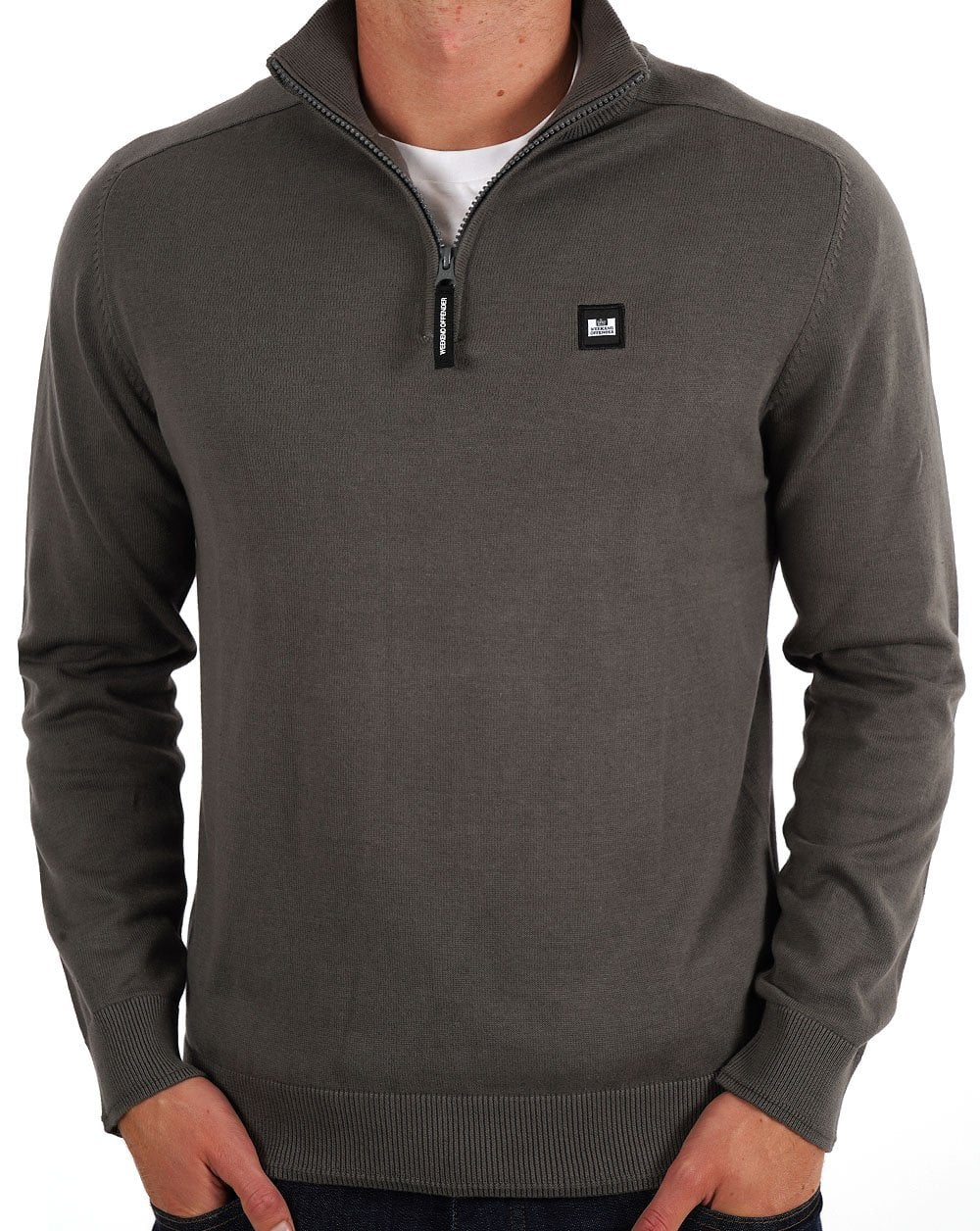 Weekend Offender Pierre 1/4 Zip Knit Zinc - Image 3