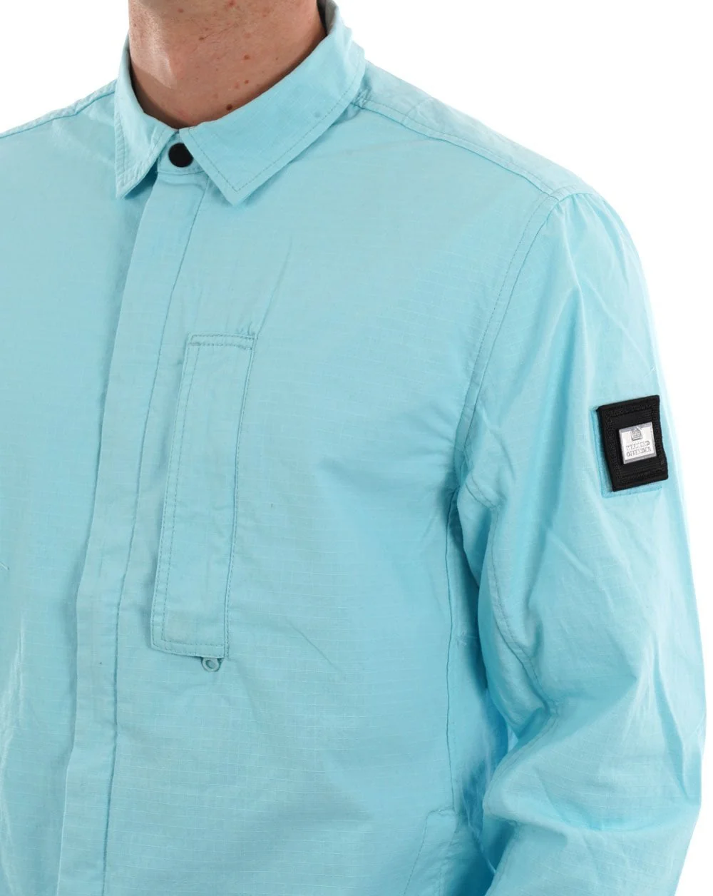 Weekend Offender Porter Overshirt Sky Blue - Image 2