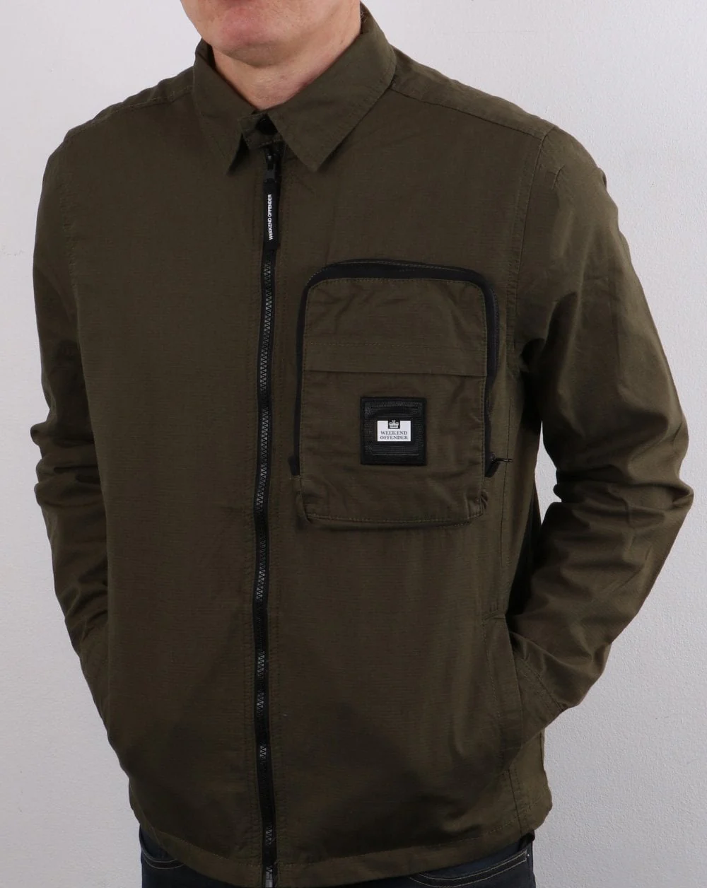 Weekend Offender Railay Overshirt Dark Army - Image 3