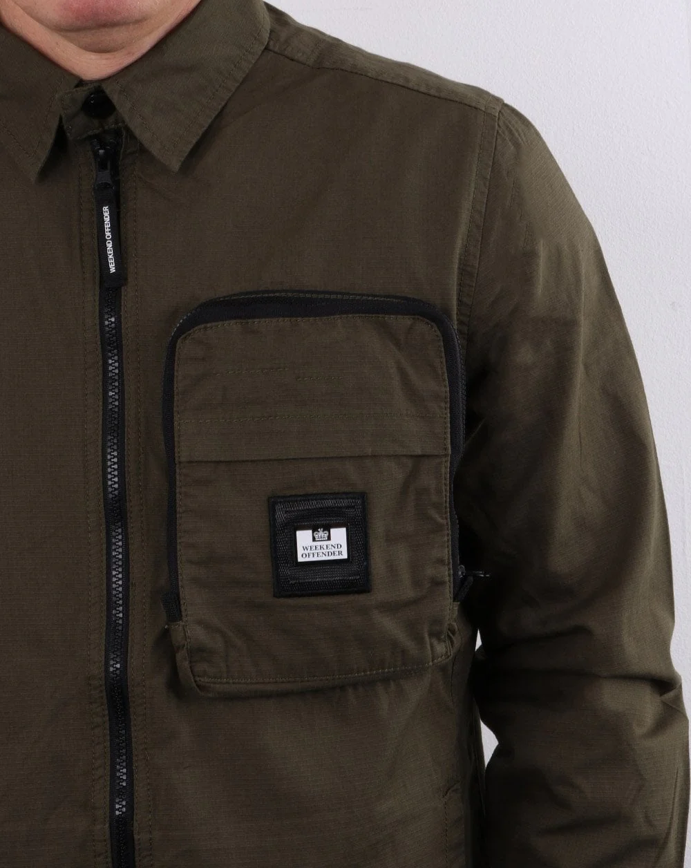 Weekend Offender Railay Overshirt Dark Army - Image 4