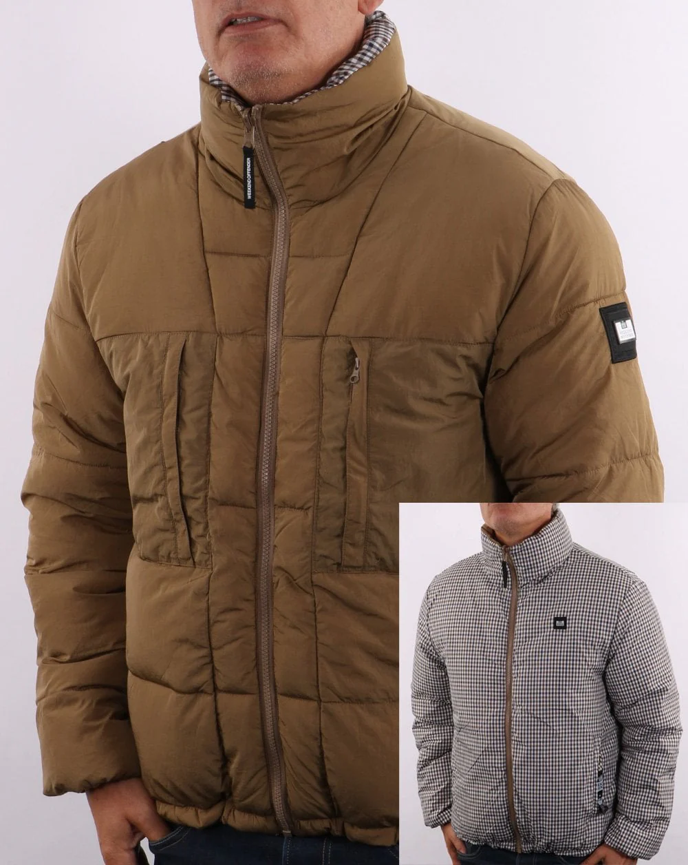 Weekend Offender Reversible Padded Jacket Dark Sand - Image 2