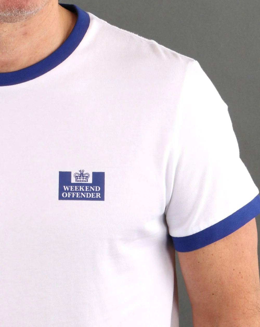 Weekend Offender Ringer Tee White/Royal - Image 2