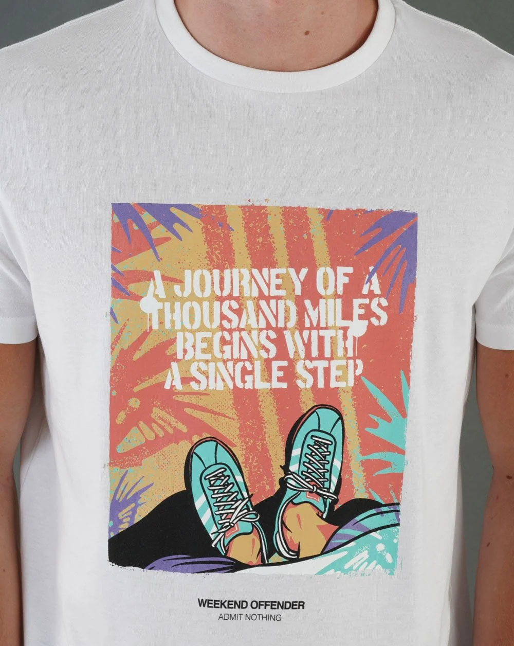 Weekend Offender Single Step T-shirt White - Image 2
