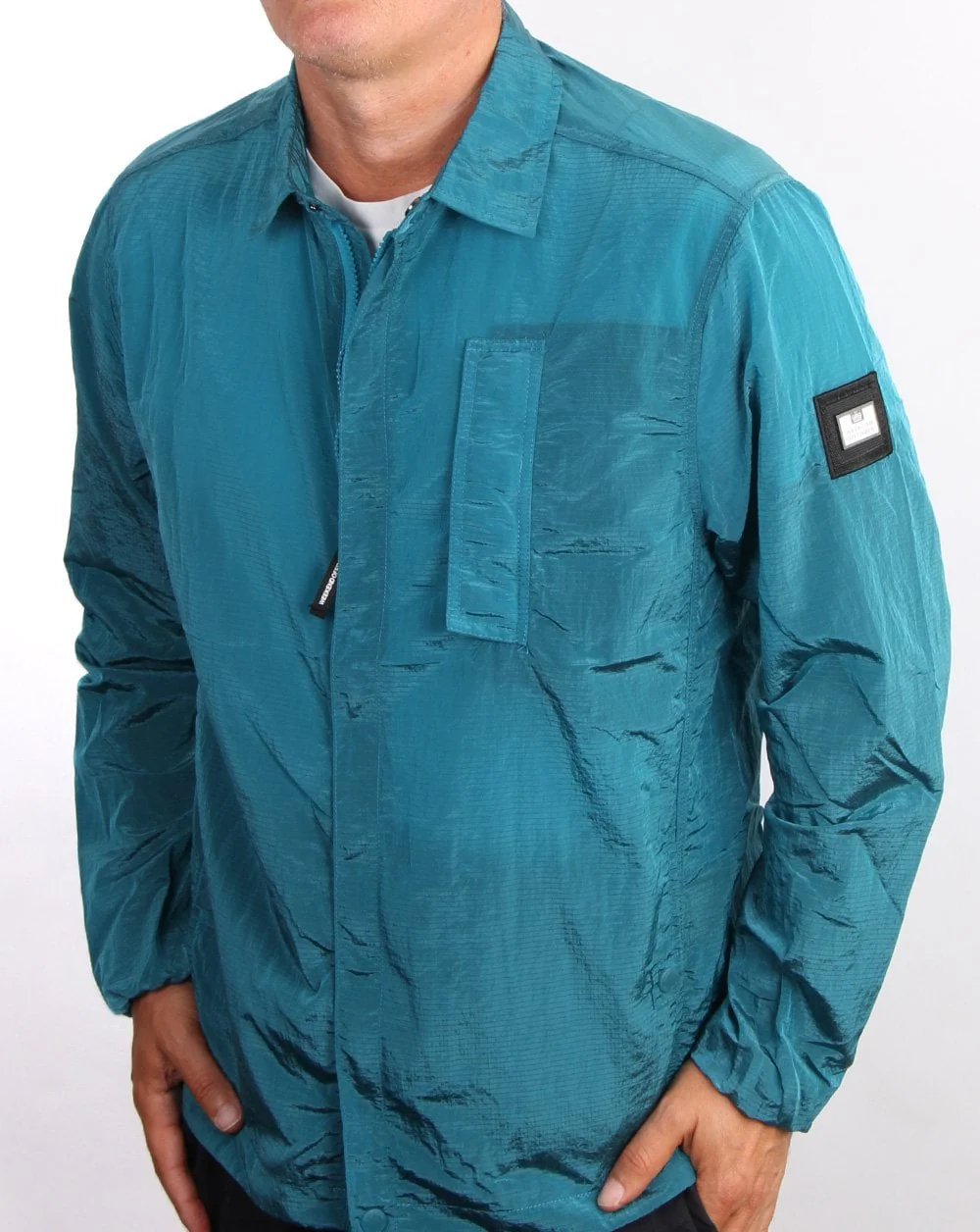 Weekend Offender Sorvino Overshirt Teal - Image 5