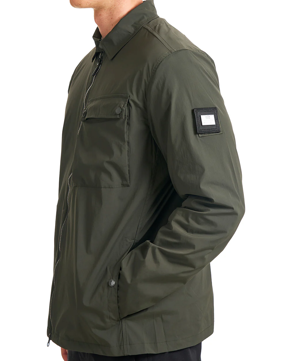 Weekend Offender Southbank Overshirt Dark Green - Image 3