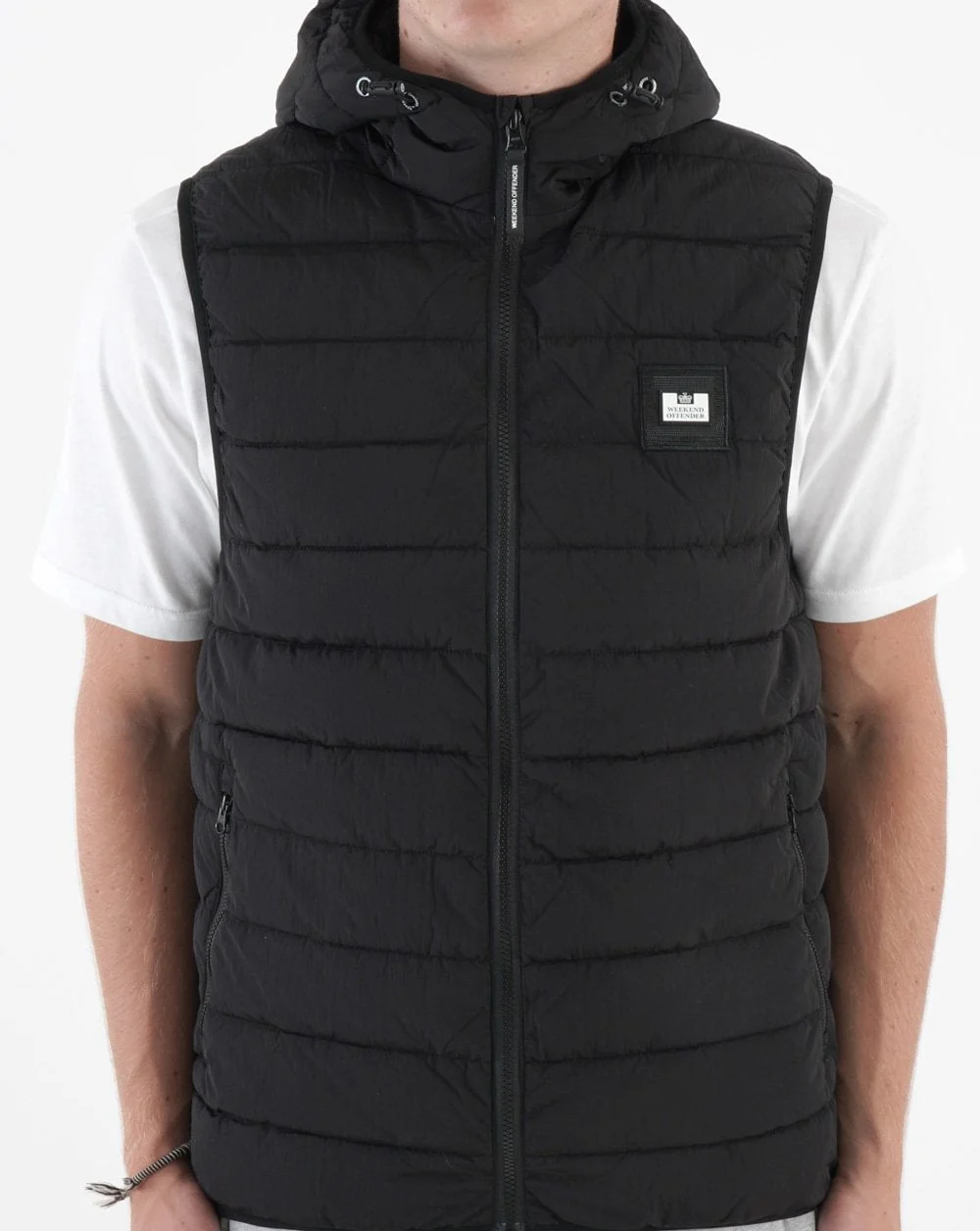 Weekend Offender Toronto Hooded Gilet Black - Image 3