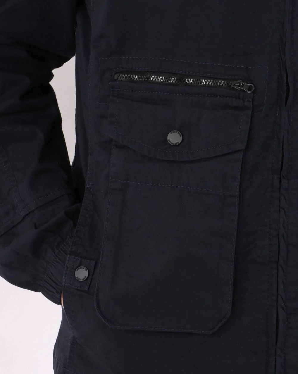 Weekend Offender Vinnie Cotton Overshirt Navy - Image 3