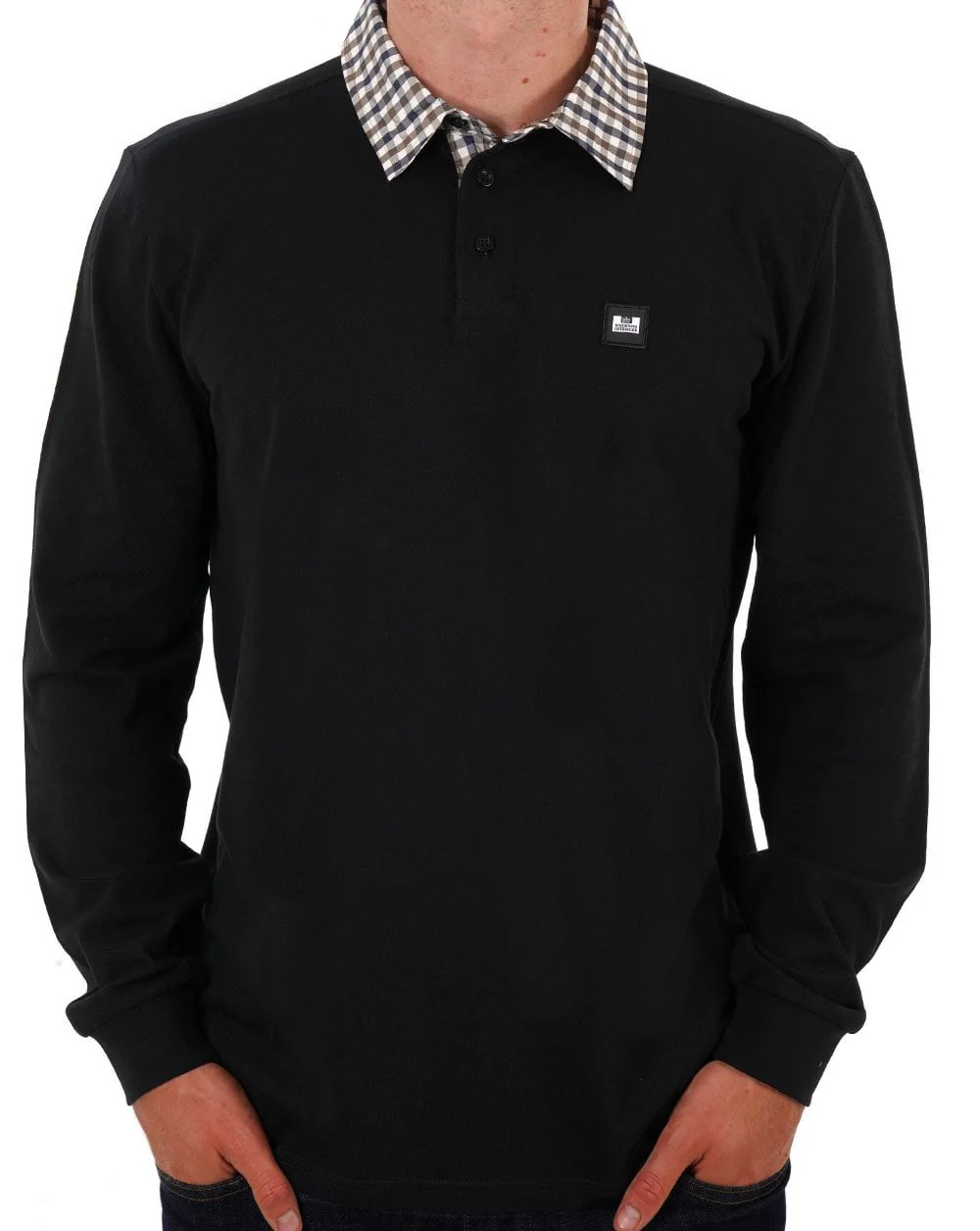 Weekend Offender Walker LS Polo Shirt Black - Image 3