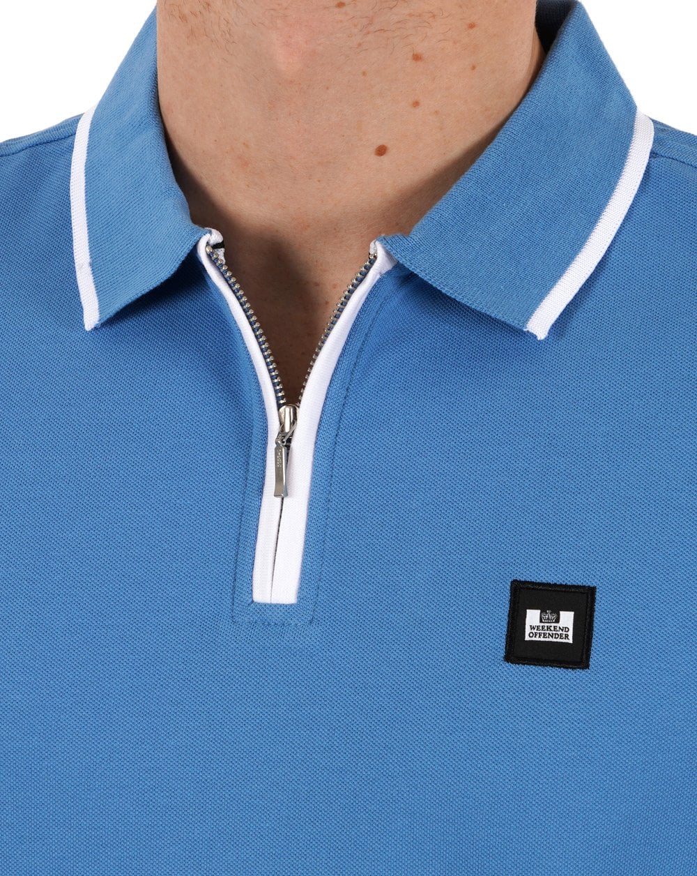 Weekend Offender Zip Polo Shirt Coastal - Image 2